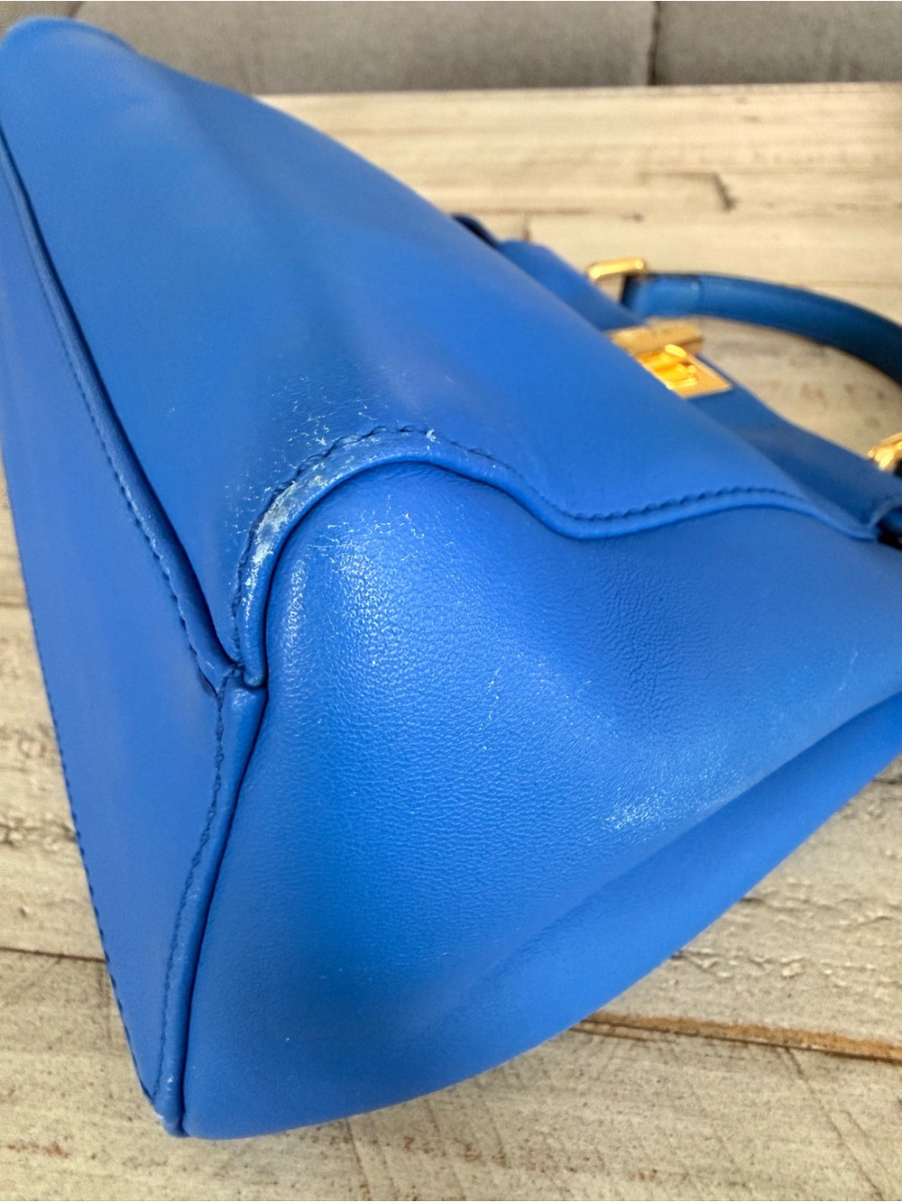 Fendi Peekaboo Mini in Electric Blue with Gold Hardware - Picture 7 of 16
